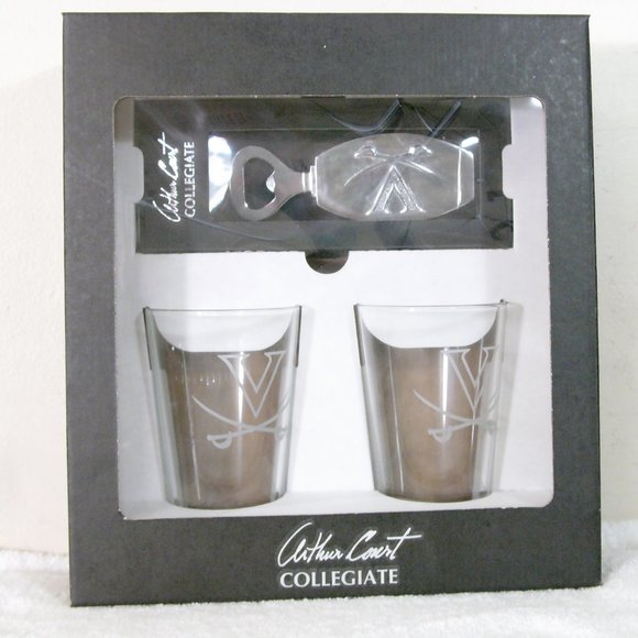University of Virginia Pub Glass/Opener Set - Arthur Court Designs - New in Box - Picture 1 of 2